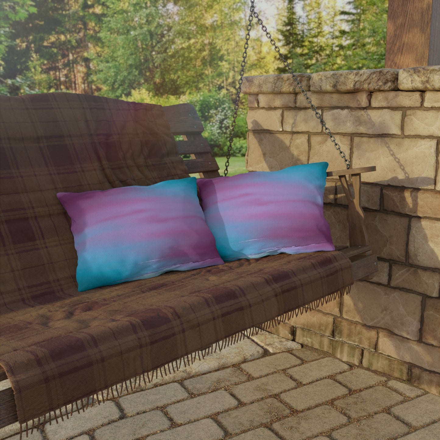 Wine Sea Blue Fog 20" x 14" Outdoor Pillow