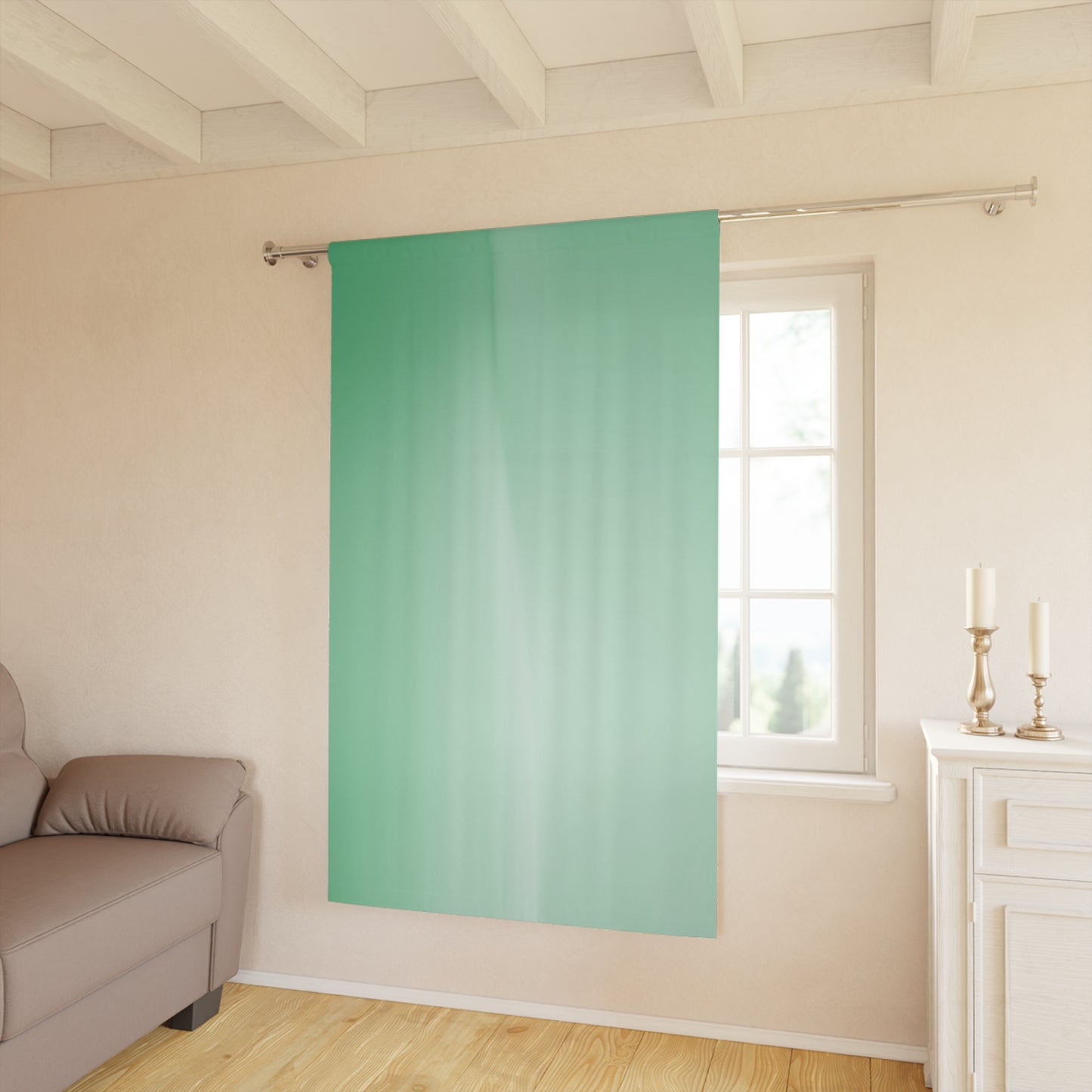 Mint Fade Window Curtain, 50" x 84", blackout