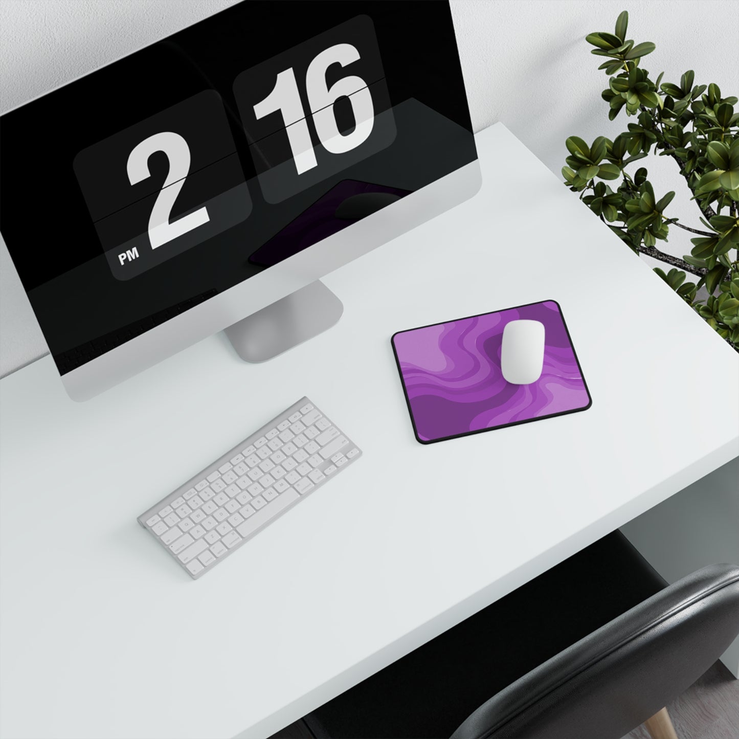 Wavey Purple Wavey Non-Slip Gaming Mouse Pad, 9.5" X 8" Rectangle