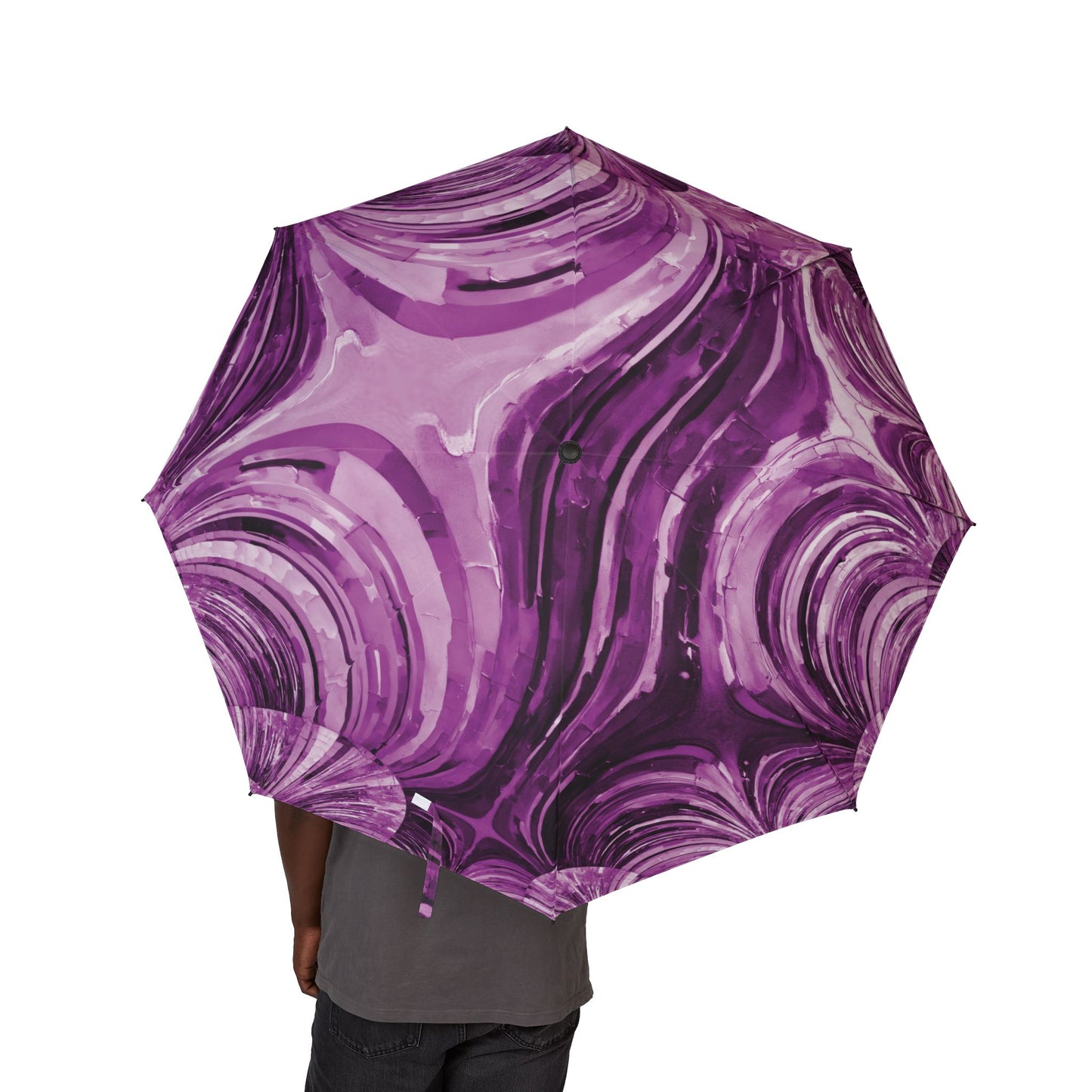 Uzi Spiral Powder Lavender Foldable Umbrella - Compact & Chic