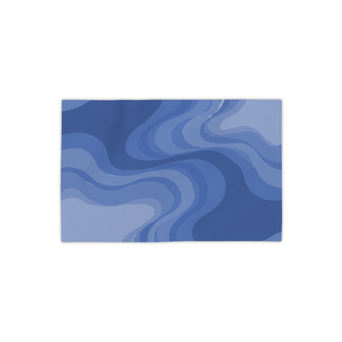Deep Blue Wavey Beach Towel, 18" x 27"