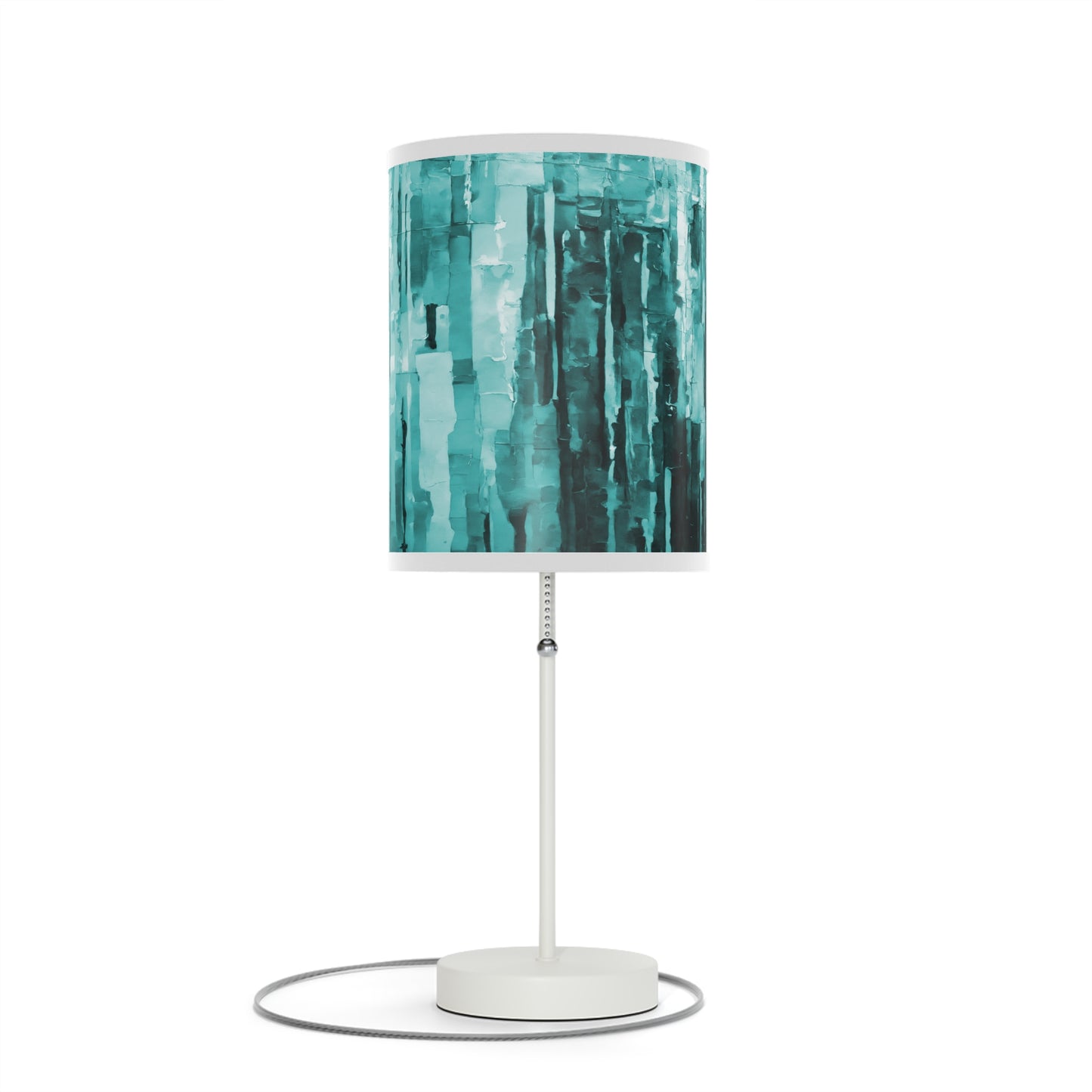 Striped Tif Table Lamp on a White or Silver Stand, US|CA plug