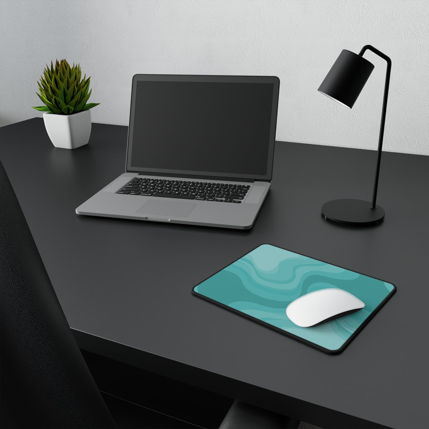 Tif Green Wavey Non-Slip Gaming Mouse Pad, 9.5" X 8" Rectangle