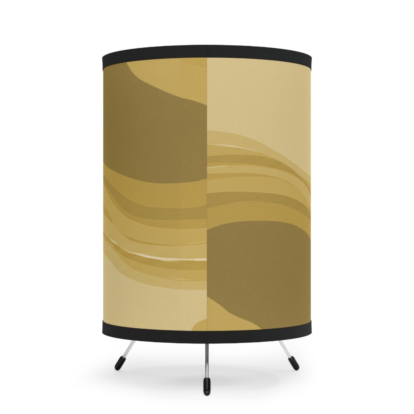 Brown Wavey Tripod Lamp with High-Res Printed Shade, US\CA plug