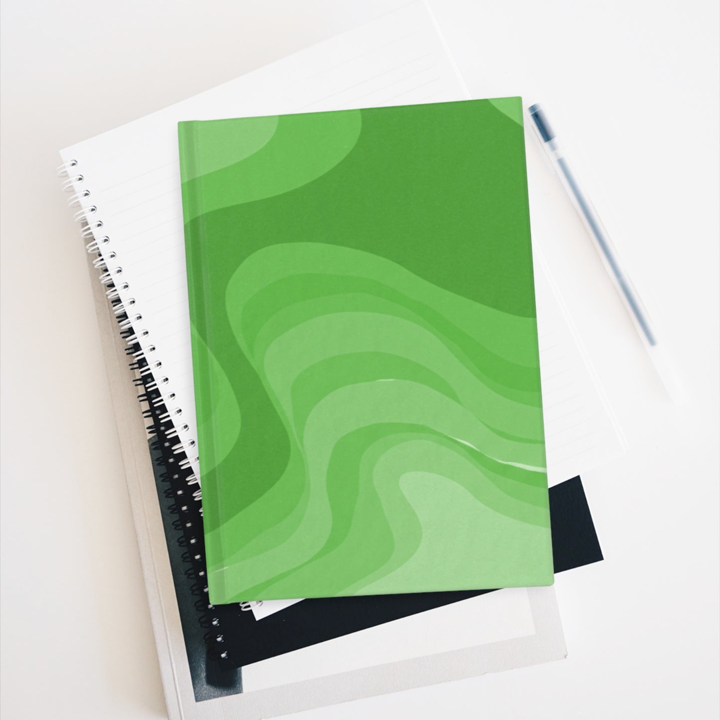 Meanie Greenie Wavey 5" x 7" Journal - 128 Blank pages