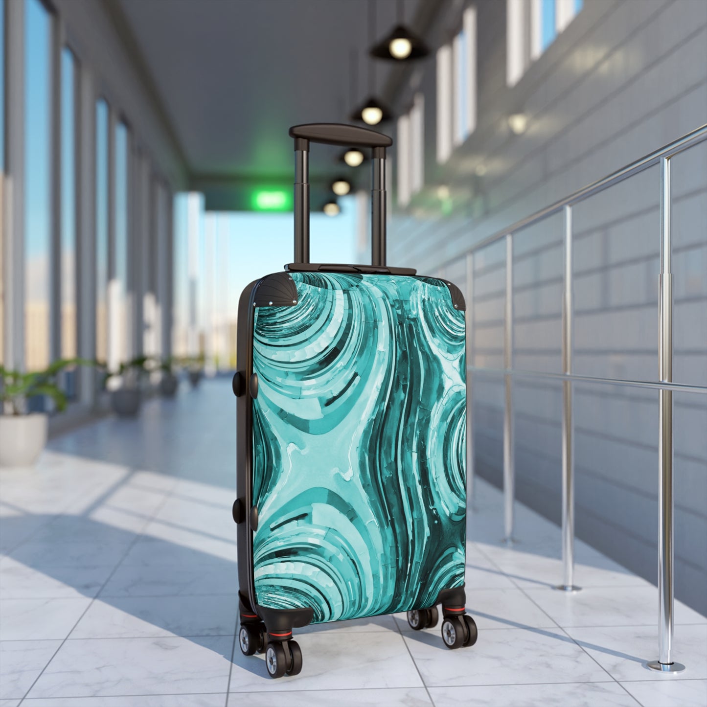 Uzi Spiral Tif Small Suitcase with built in lock, 4 double-wheels, telescopic handle, and ABS back hard-shell