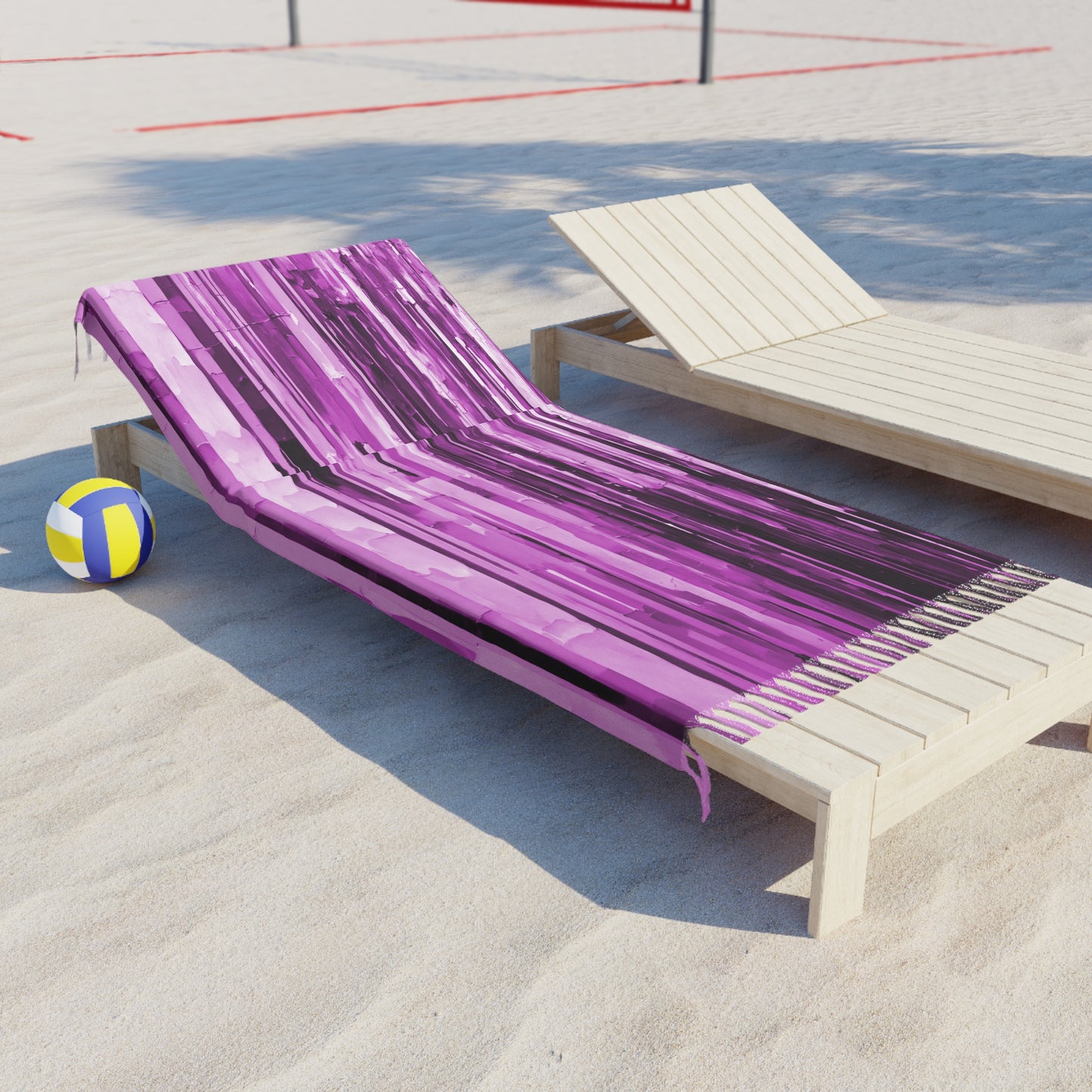 Striped Powder Lavender 38" × 81" Boho Beach Cloth