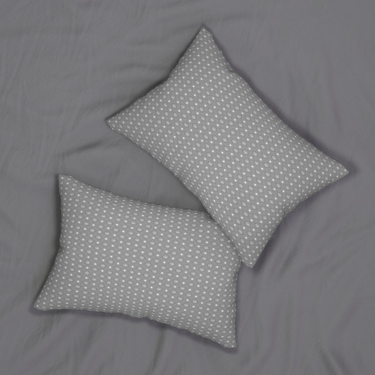 Desaturated Star-crossed Bodies Spun Polyester Lumbar Pillow, 20" x 14"