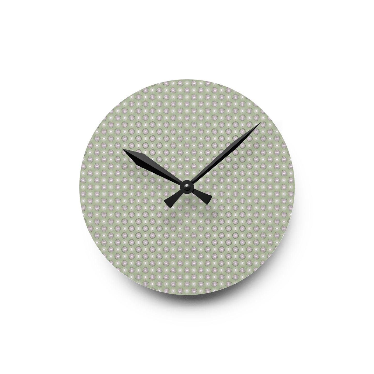 Olive Star-crossed Bodies Acrylic Round Wall Clock, 8" x 8"