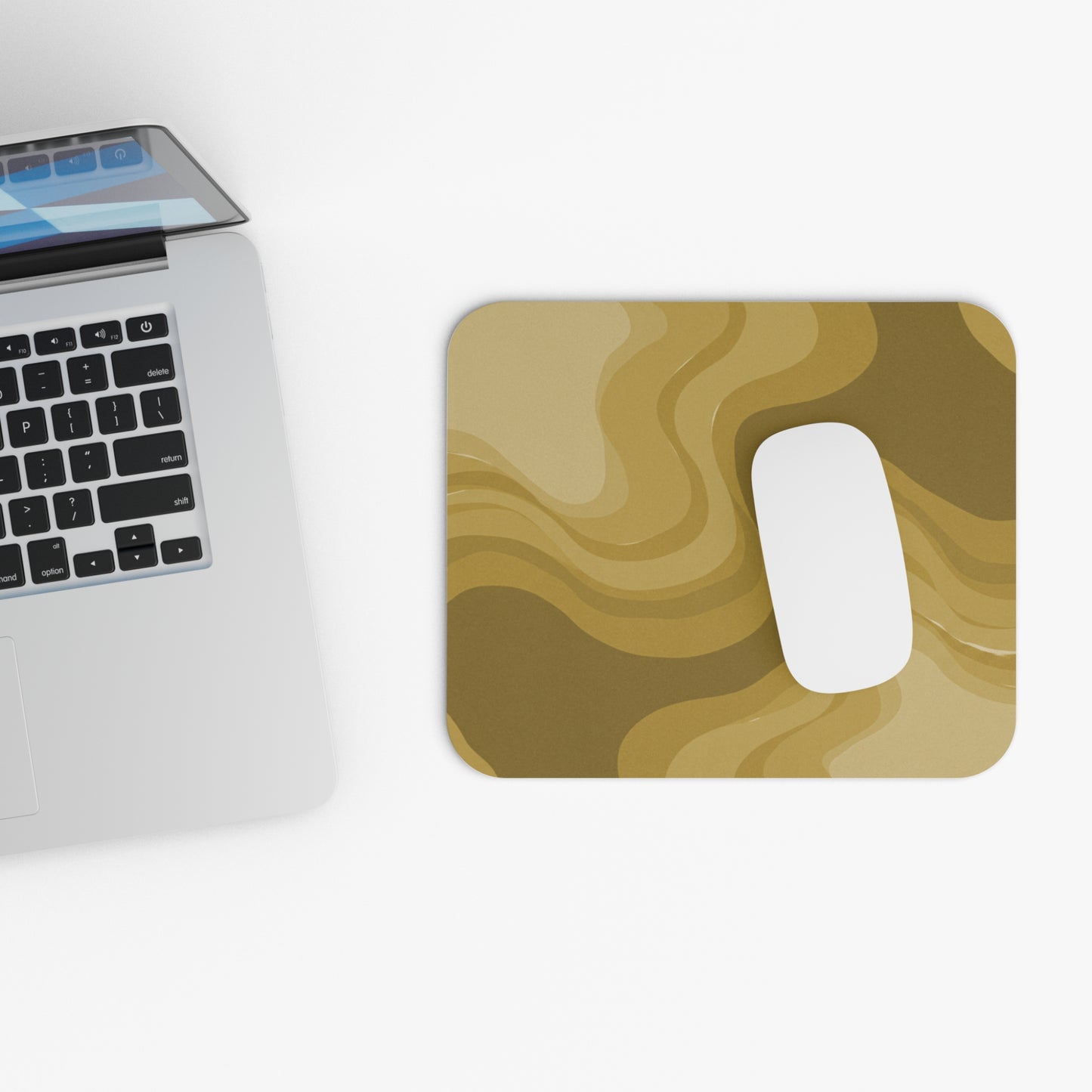 Brown Wavey Mouse Pad, 9" x 8" Rectangle