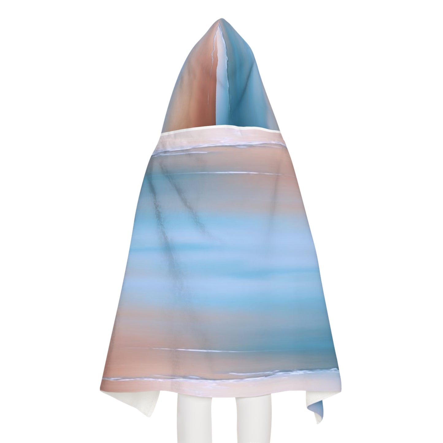 Blue Sea Peach Fog Youth Hooded Towel, 24" x 48"