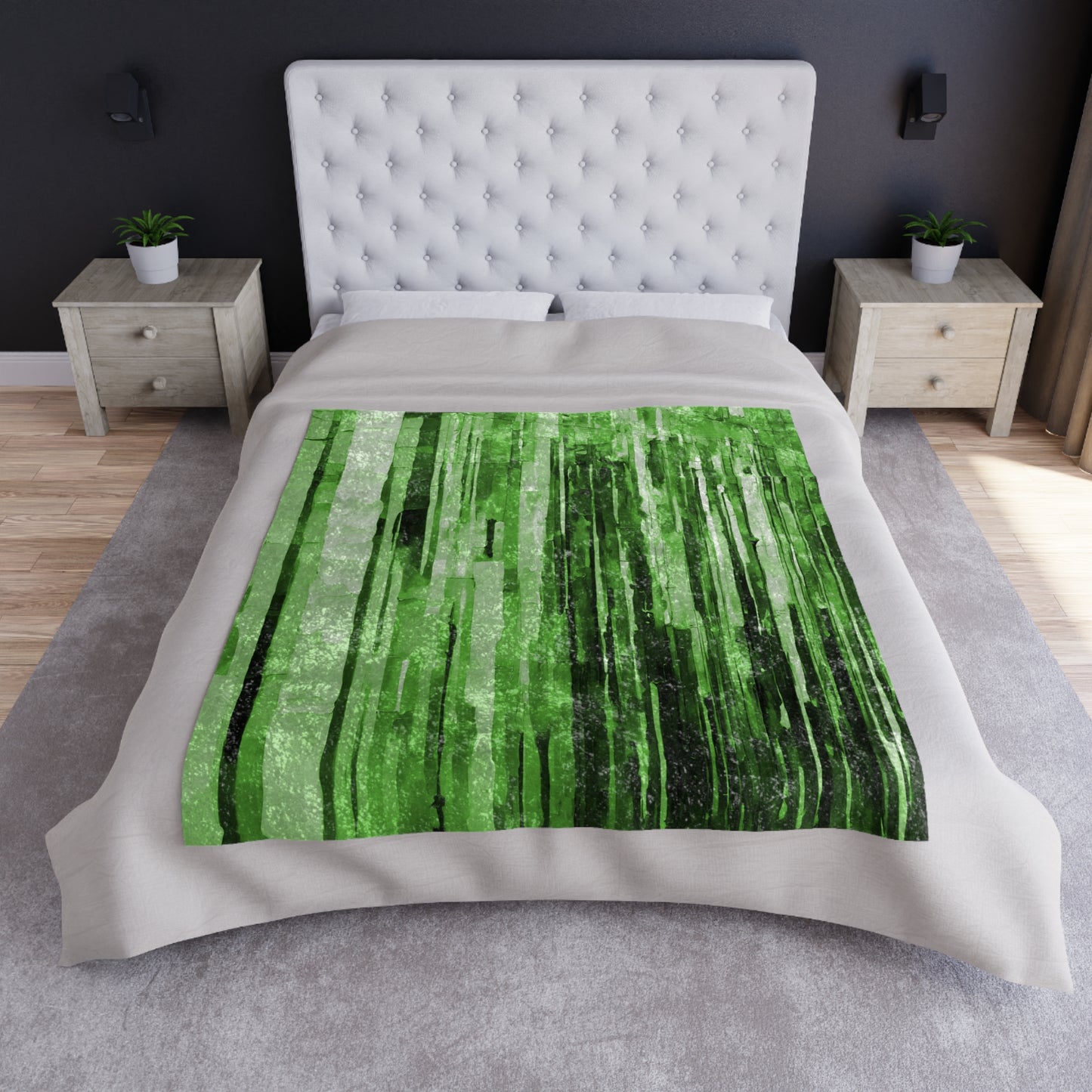 Striped Mint Pastel 50" x 60" Crushed Velvet Blanket