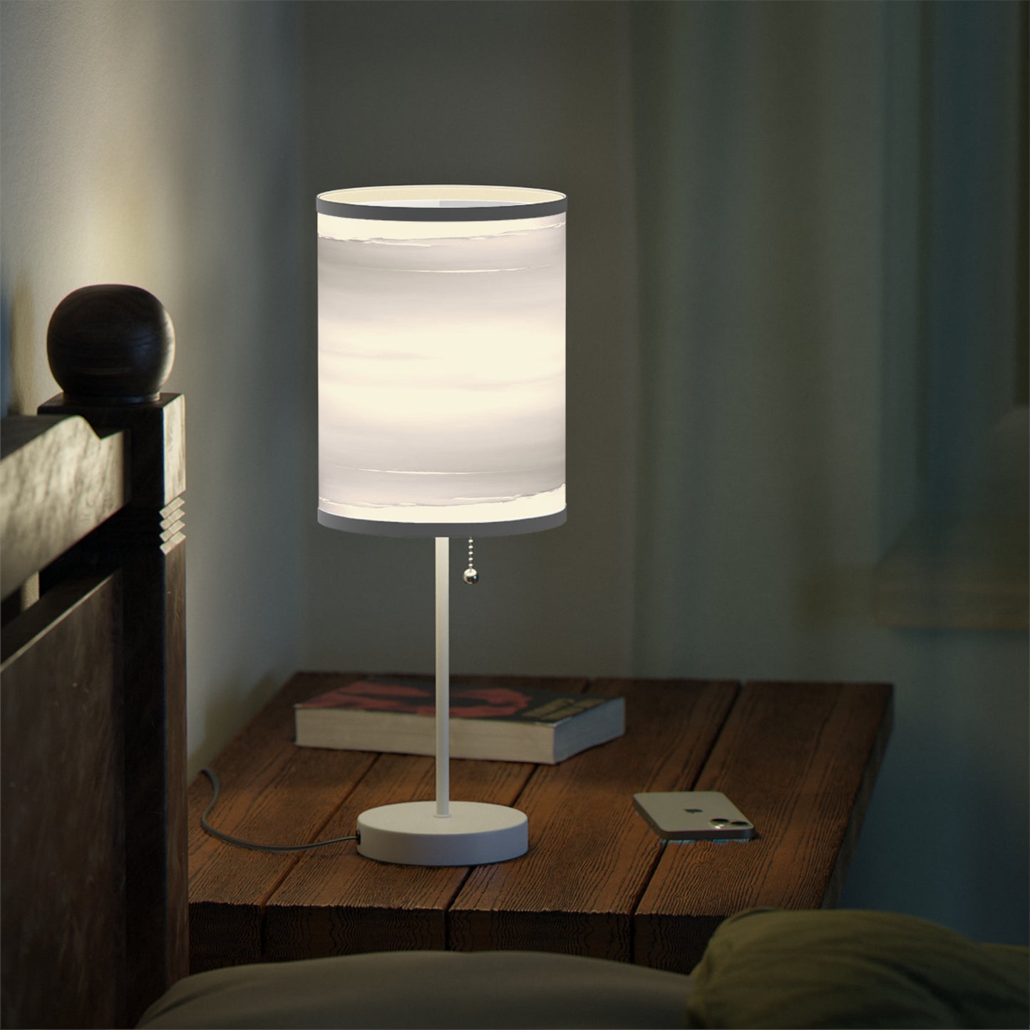 Sephia Sea Dark Fog Table Lamp on a White or Silver Stand, US|CA plug