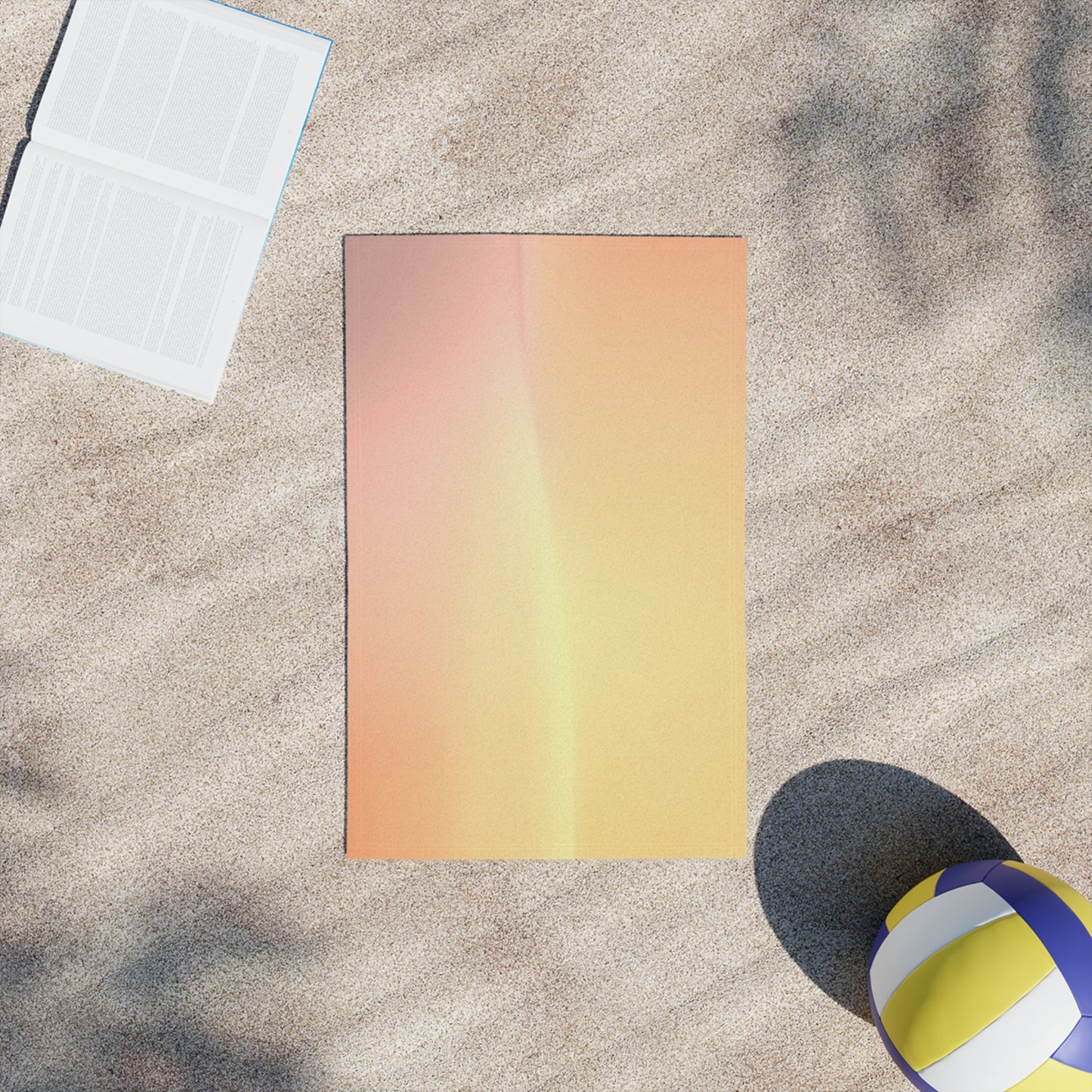Hot Peach Fade Beach Towel, 18" x 27"