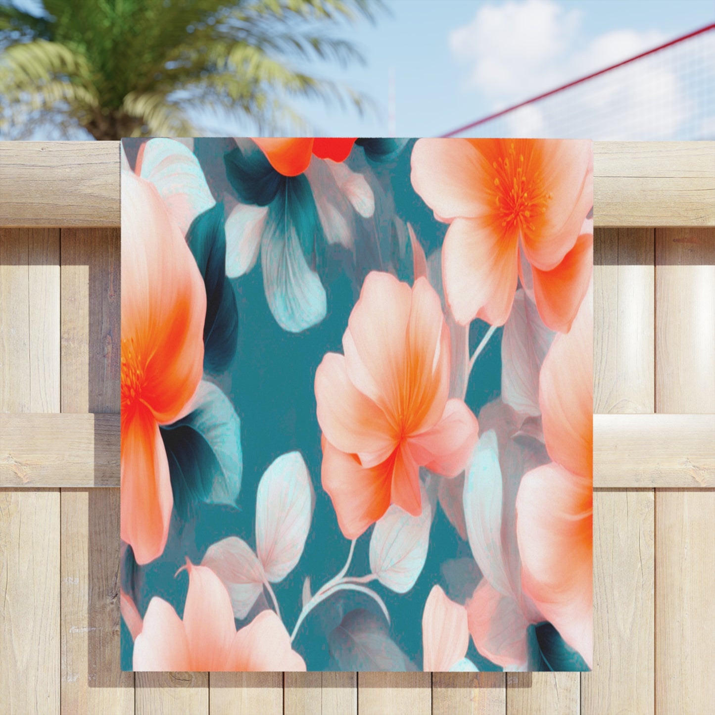 Orange Blossom Floral Bunch Beach Towel, 30" x 60"