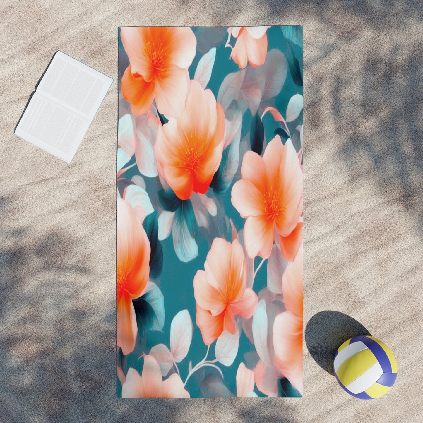 Orange Blossom Floral Bunch Beach Towel, 30" x 60"