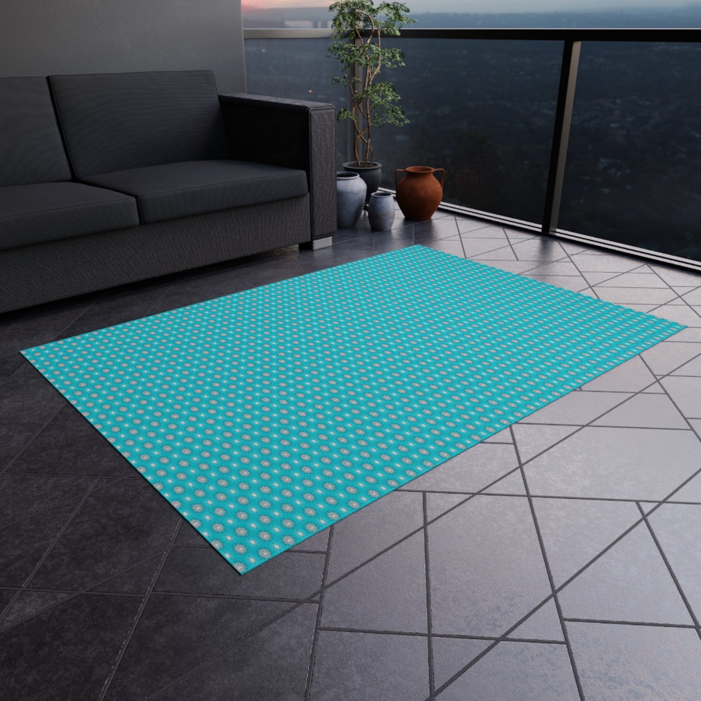 Tif Green Star-crossed Bodies Outdoor Rug, 60" x 84"