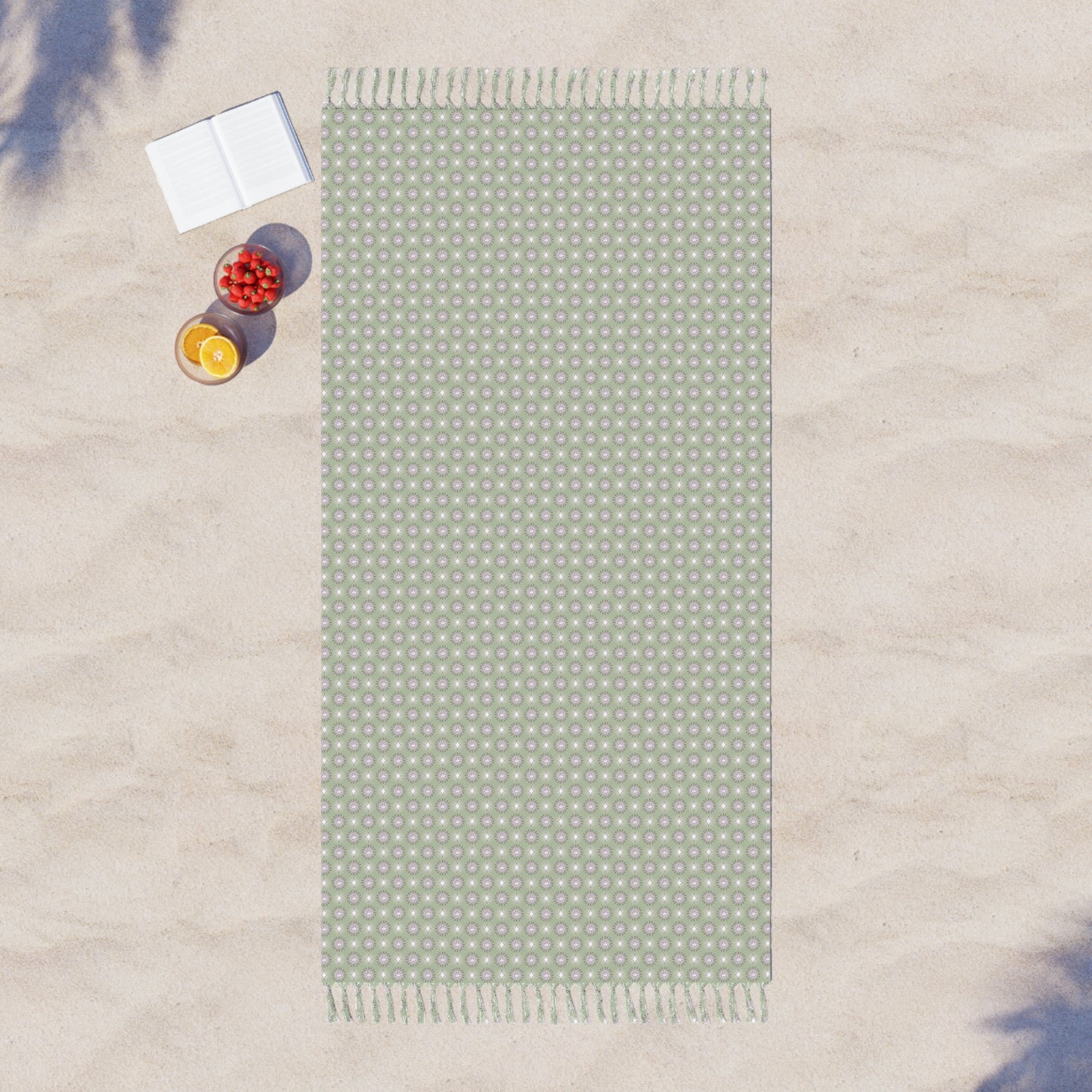 Olive Star-crossed Bodies Boho Beach Cloth, 38" × 81"