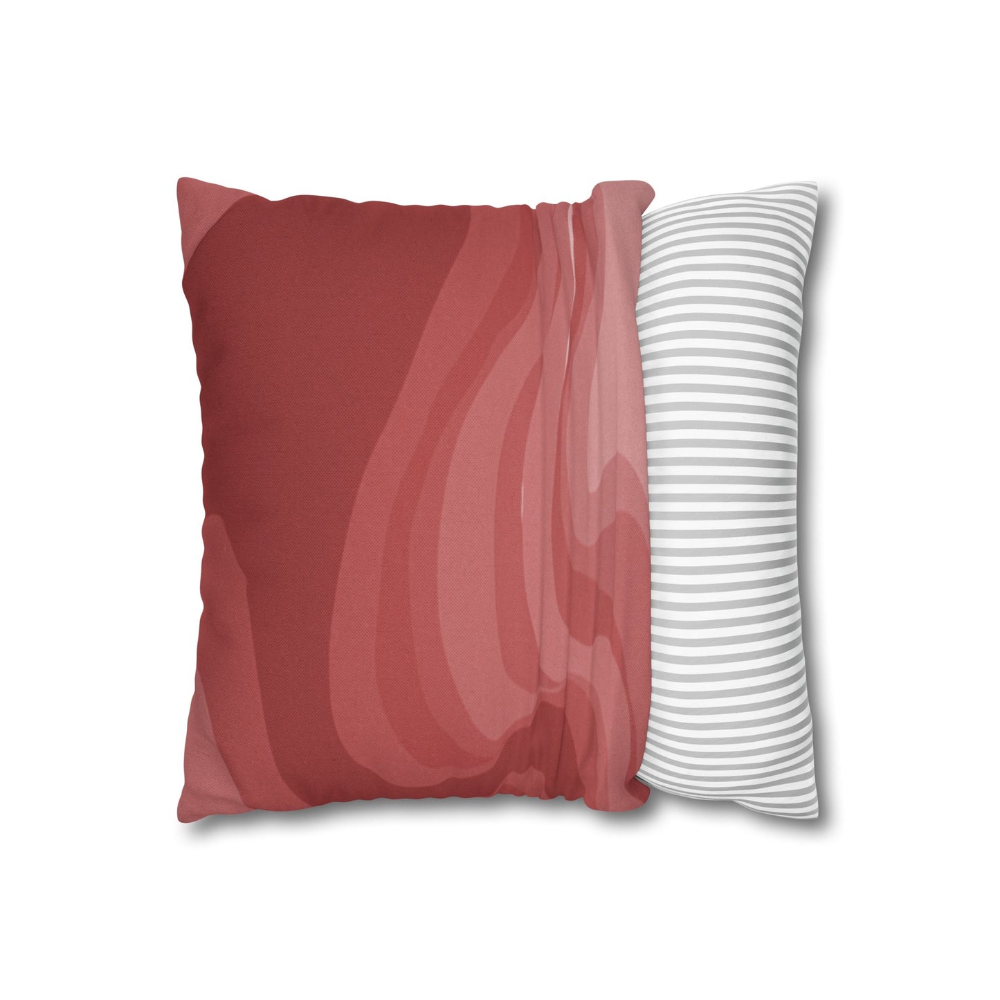 Power Red Wavey Spun Polyester Square Pillowcase, 14" x 14"