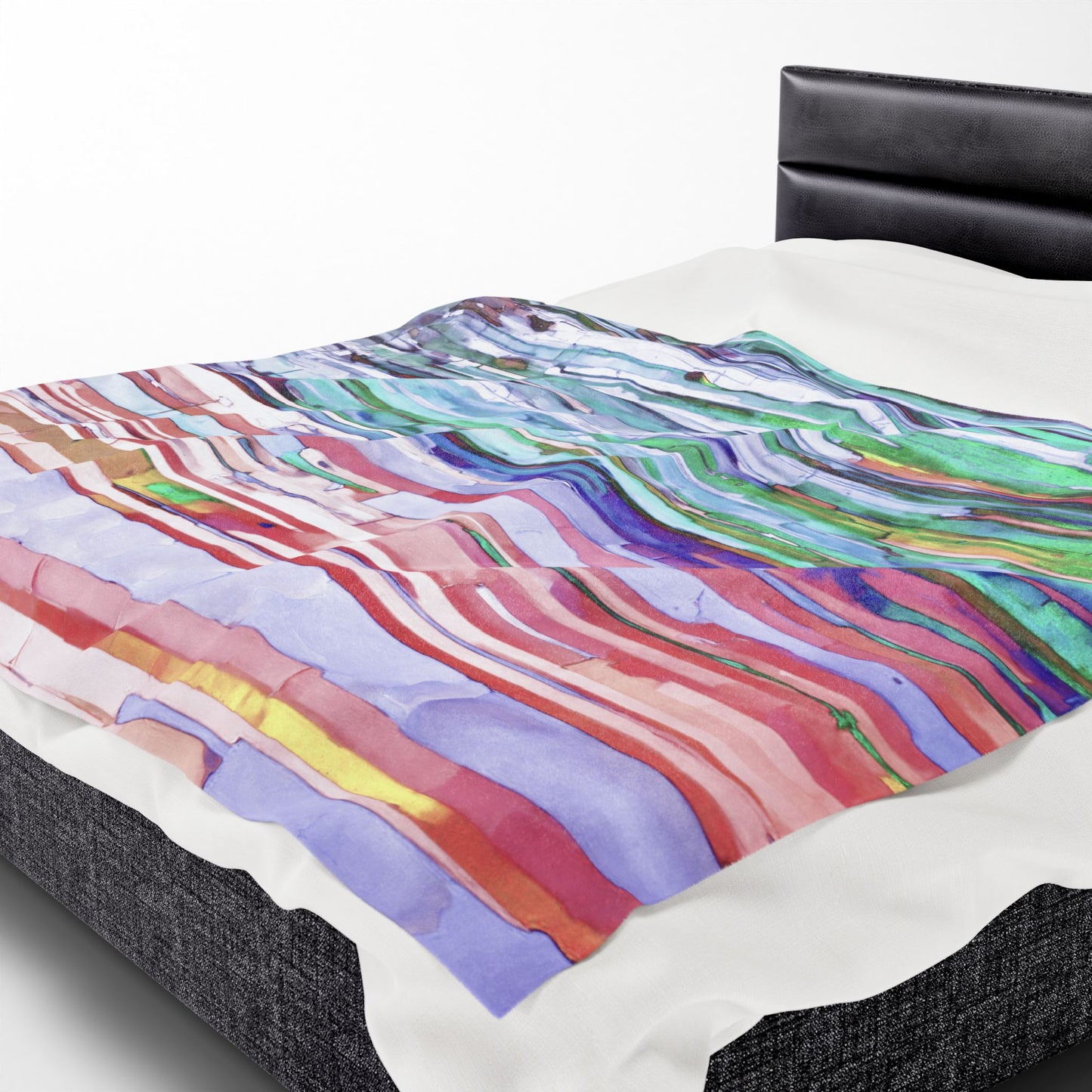 Striped Pastels Velveteen Plush Blanket, 60" x 80"