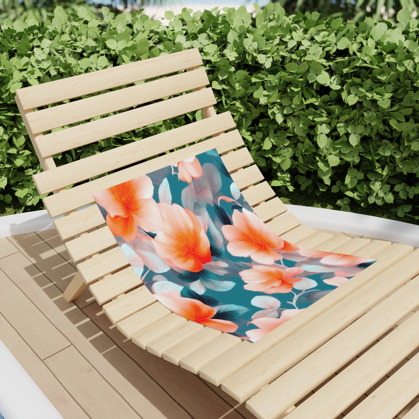 Orange Blossom Floral Bunch Beach Towel, 18" x 27"