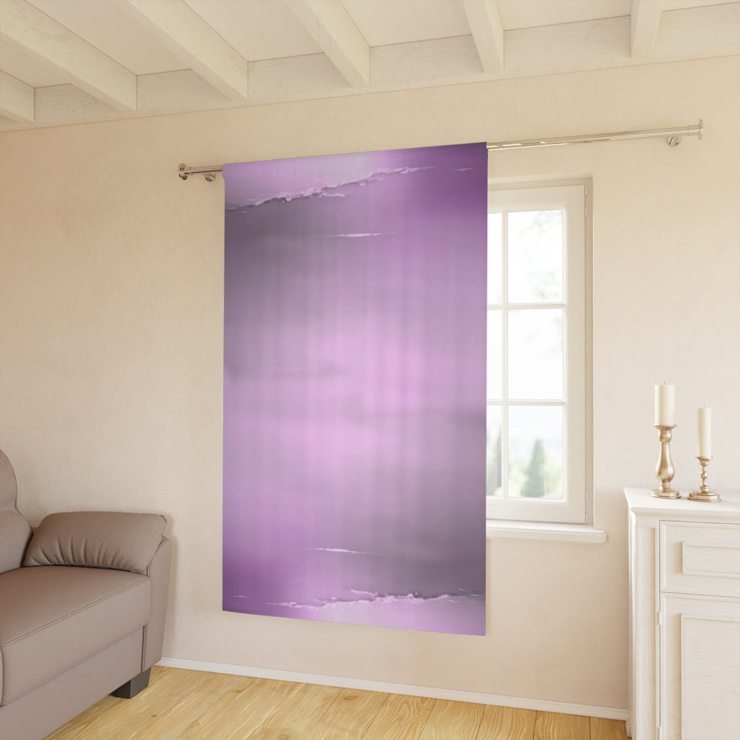 Dark Pink Sea Amethyst Fog, 50" x 84", blackout