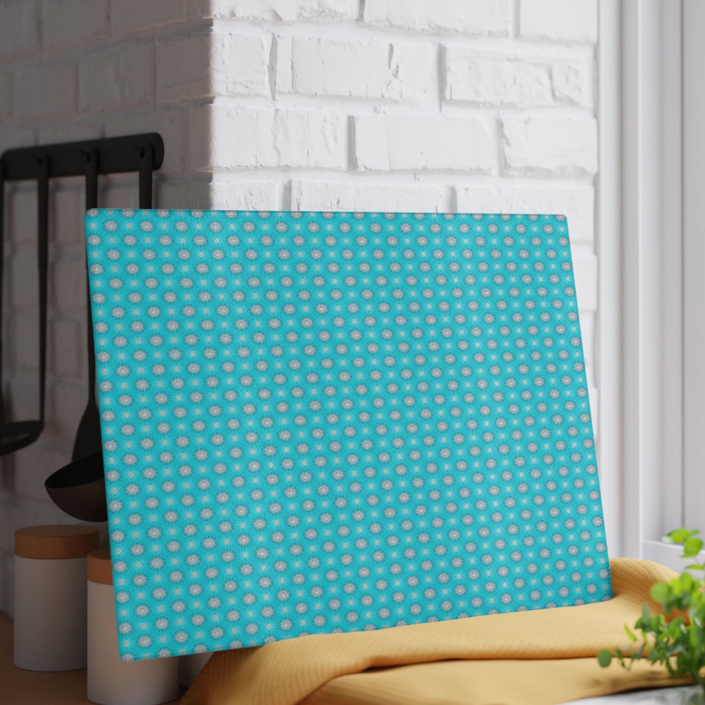 Tif Green Star-crossed Bodies Glass Cutting Board, 11" x 15"