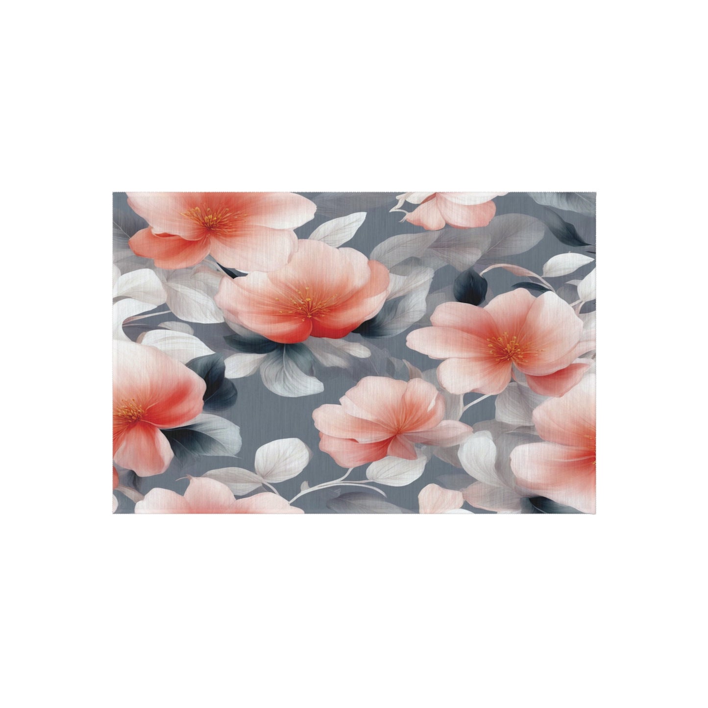 Red Blossom Floral Bunch Outdoor Rug, 24" x 36"