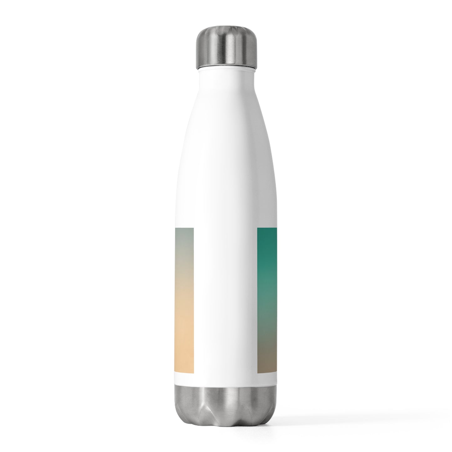 Peachy Green Fade 20oz Insulated White Water Bottle