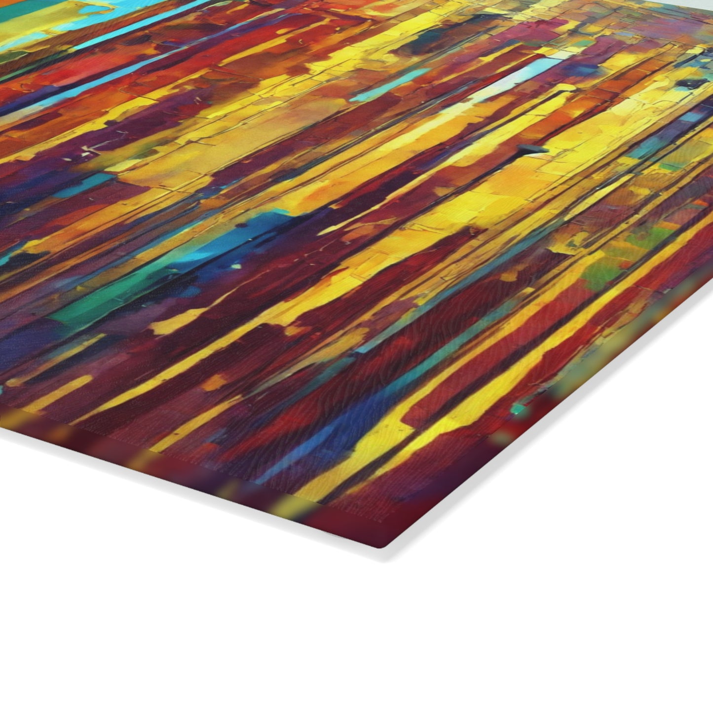 Striped Alpha 8" x 11" Glass Cutting Board