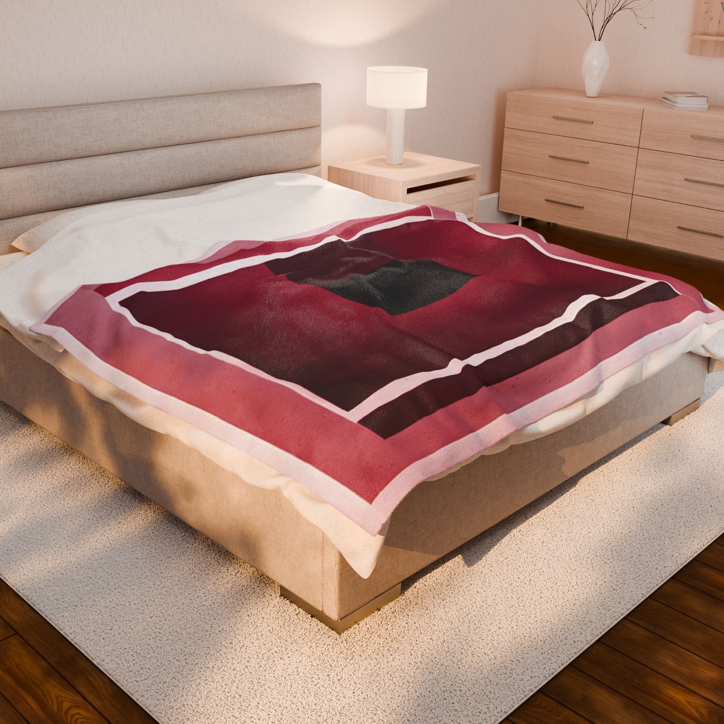 Red Shadow Velveteen Plush Blanket, 60" x 80"