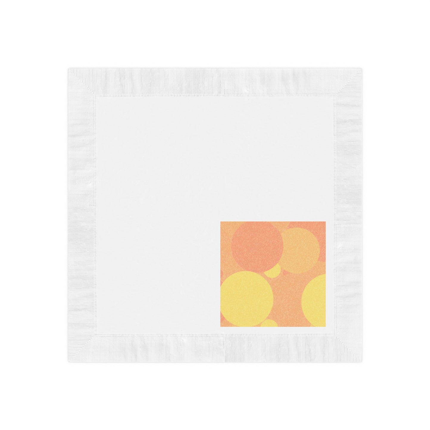 Pastel Bright Oranges Patches White Coined Napkins, 6.5" x 6.5"