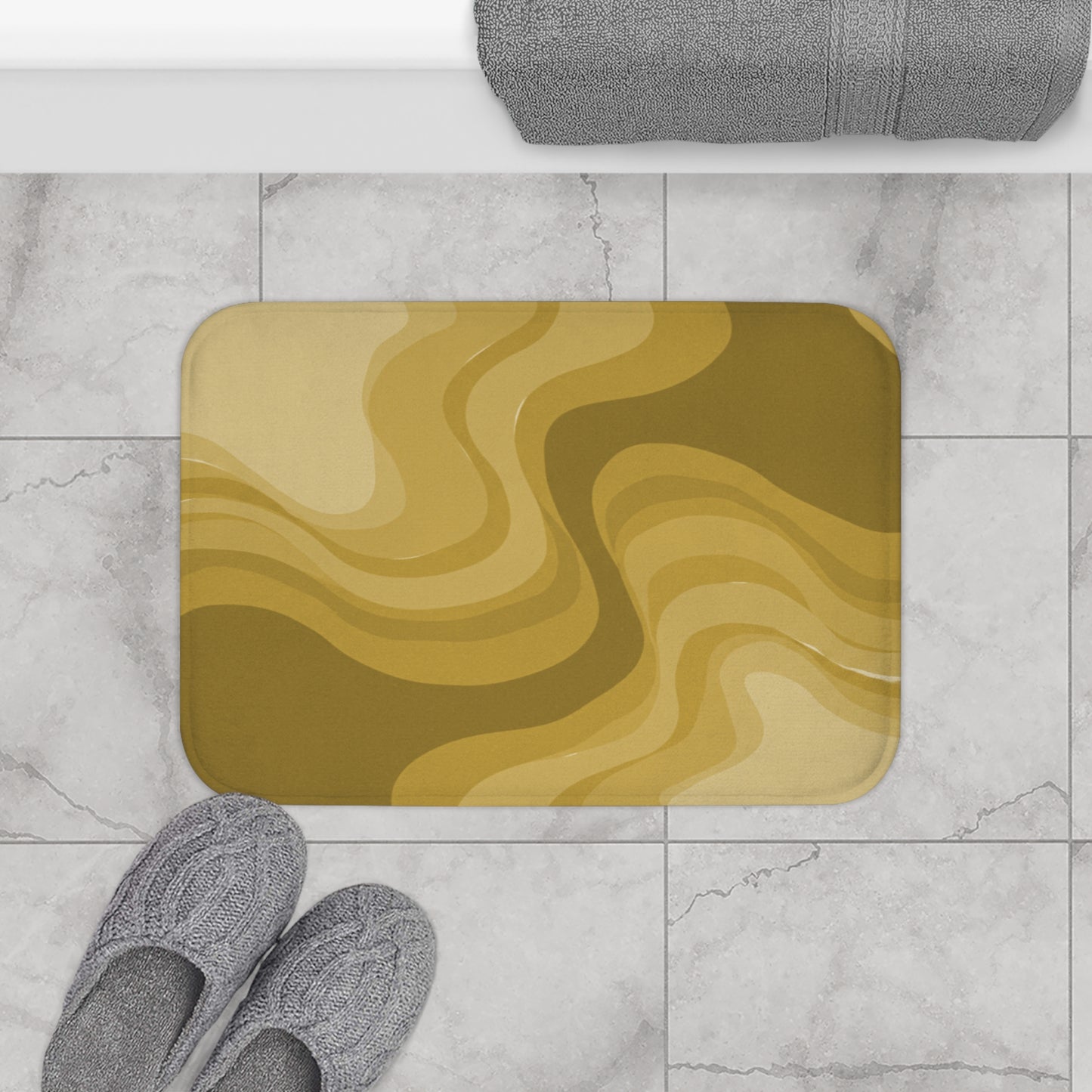 Brown Wavey 24" x 17" Bath Mat