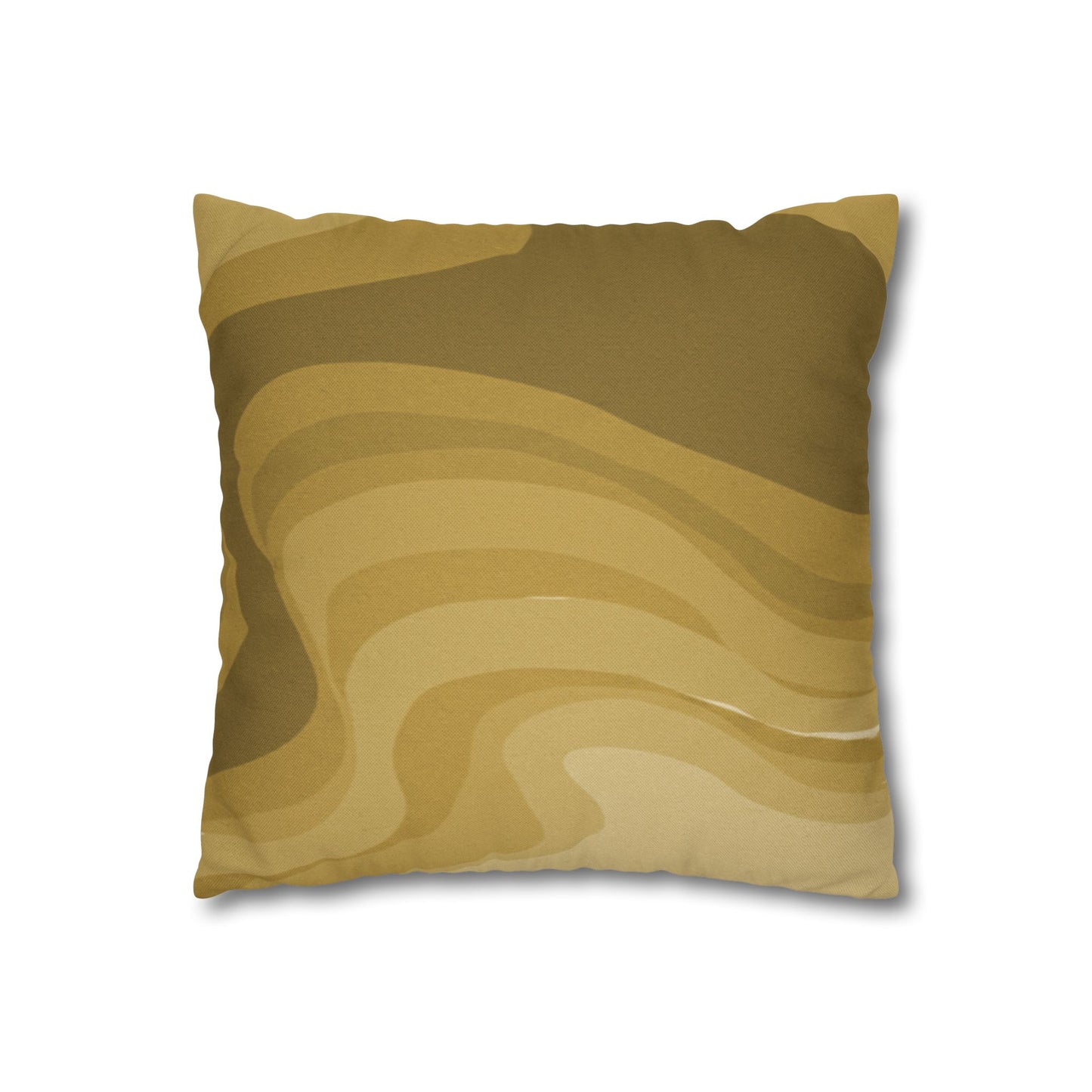 Brown Wavey Spun Polyester Square Pillowcase, 14" x 14"