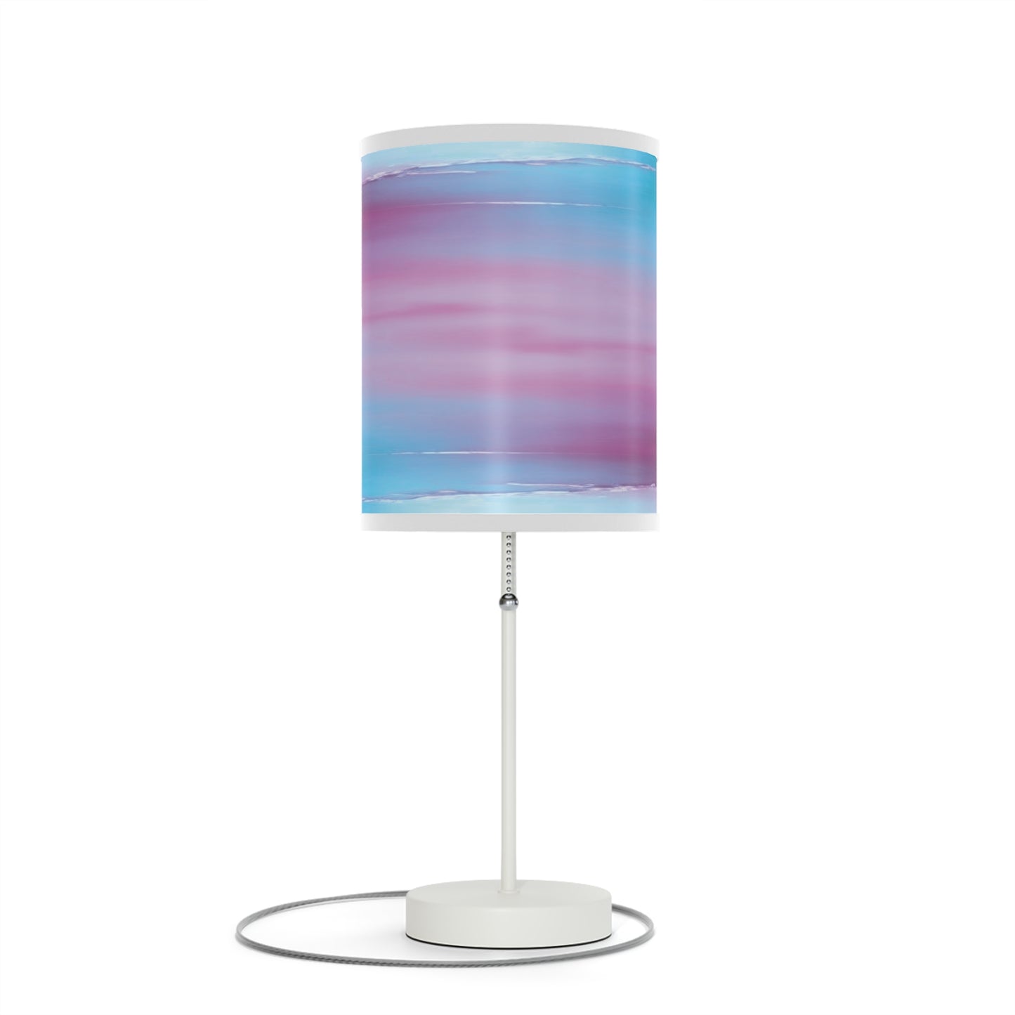 Wine Sea Blue Fog Table Lamp on a White or Silver Stand, US|CA plug