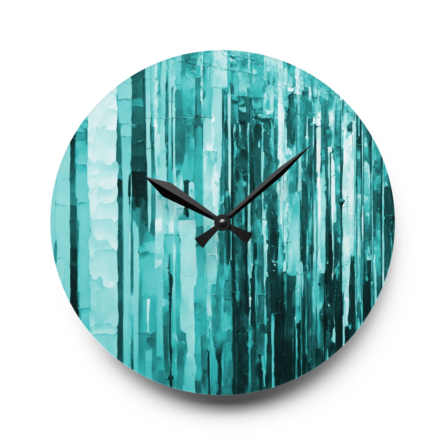 Striped Tif Acrylic Wall Clock, Round or Square, 10.75" x 10.75"