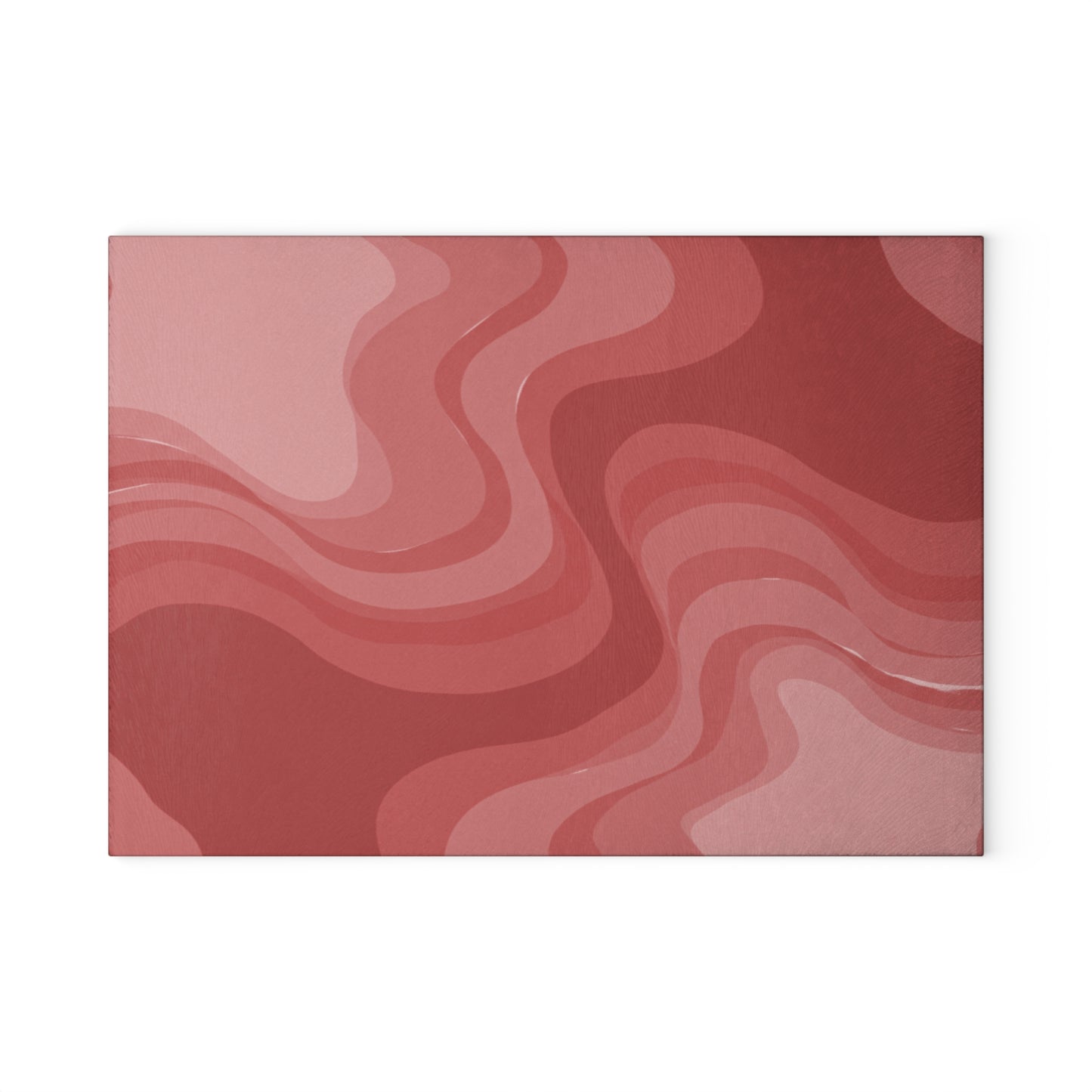 Power Red Wavey 8" x 11" Glass Cutting Board