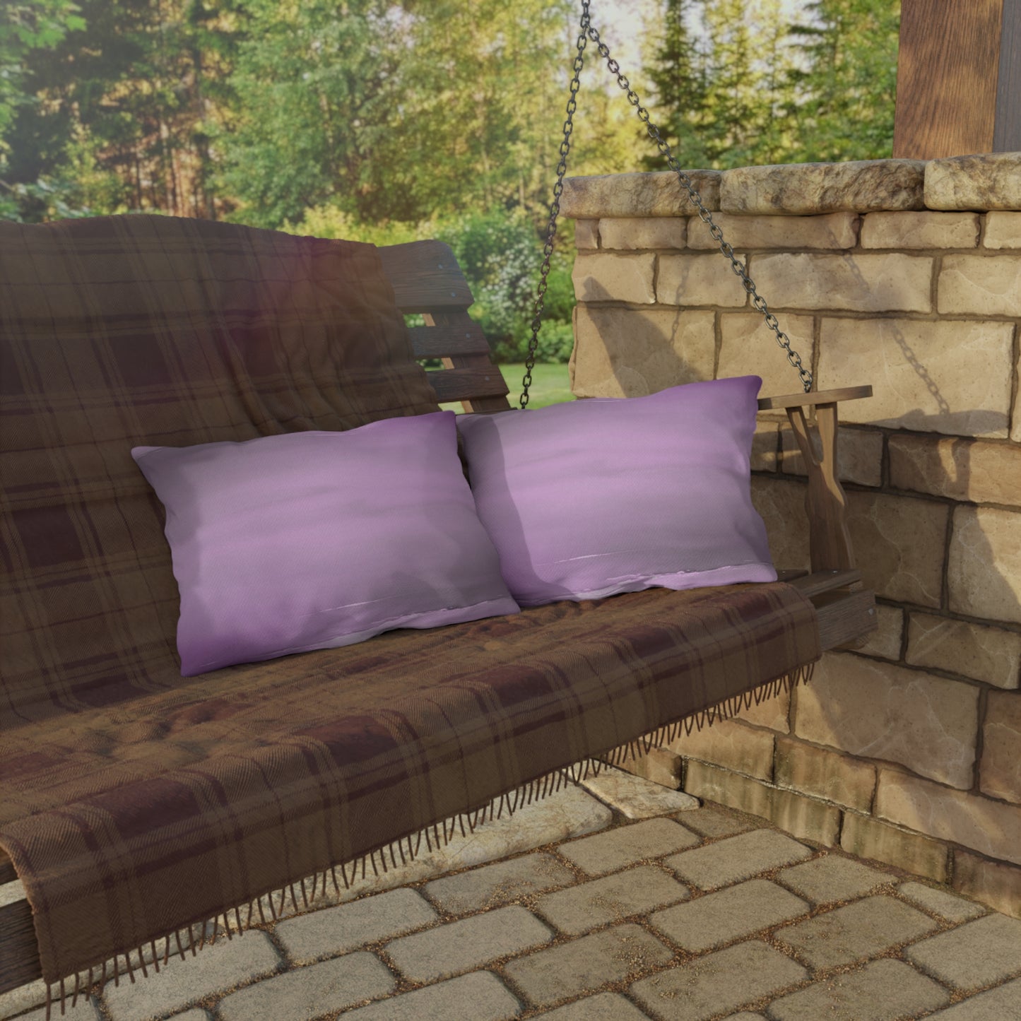 Dark Pink Sea Amethyst Fog 20" x 14" Outdoor Pillow