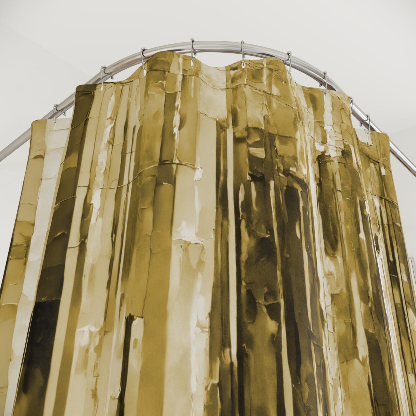 Striped Light Brown Shower Curtains, 71" x 74"