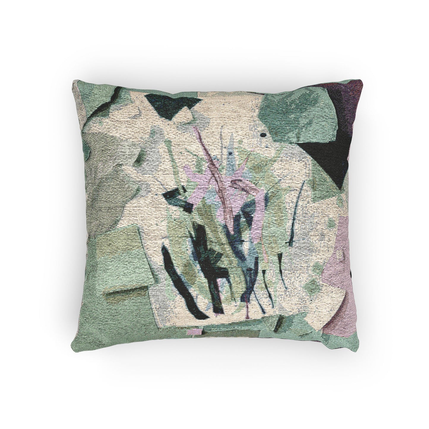 Beta Green Paper Paint Woven Pillow, 17" x 18"