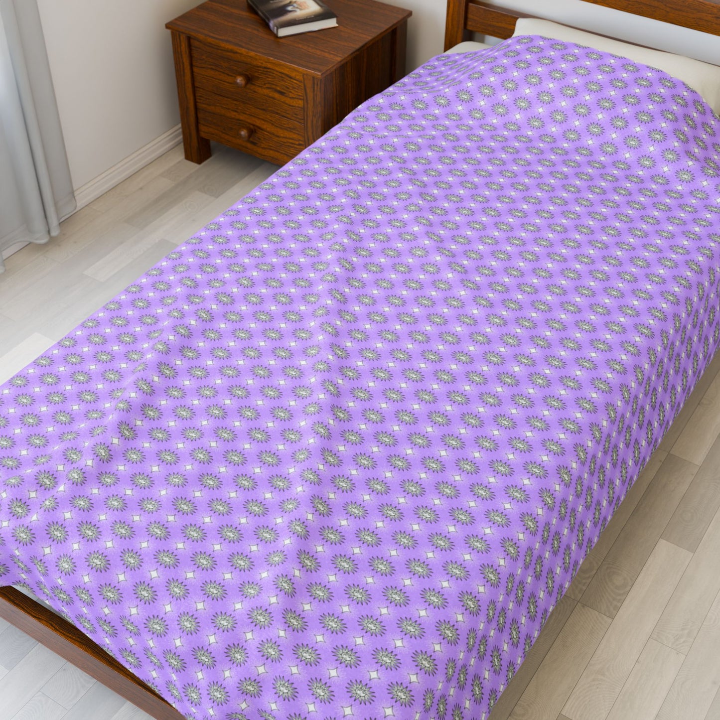 Lavender Star-crossed Bodies Velveteen Plush Blanket, 60" x 80"