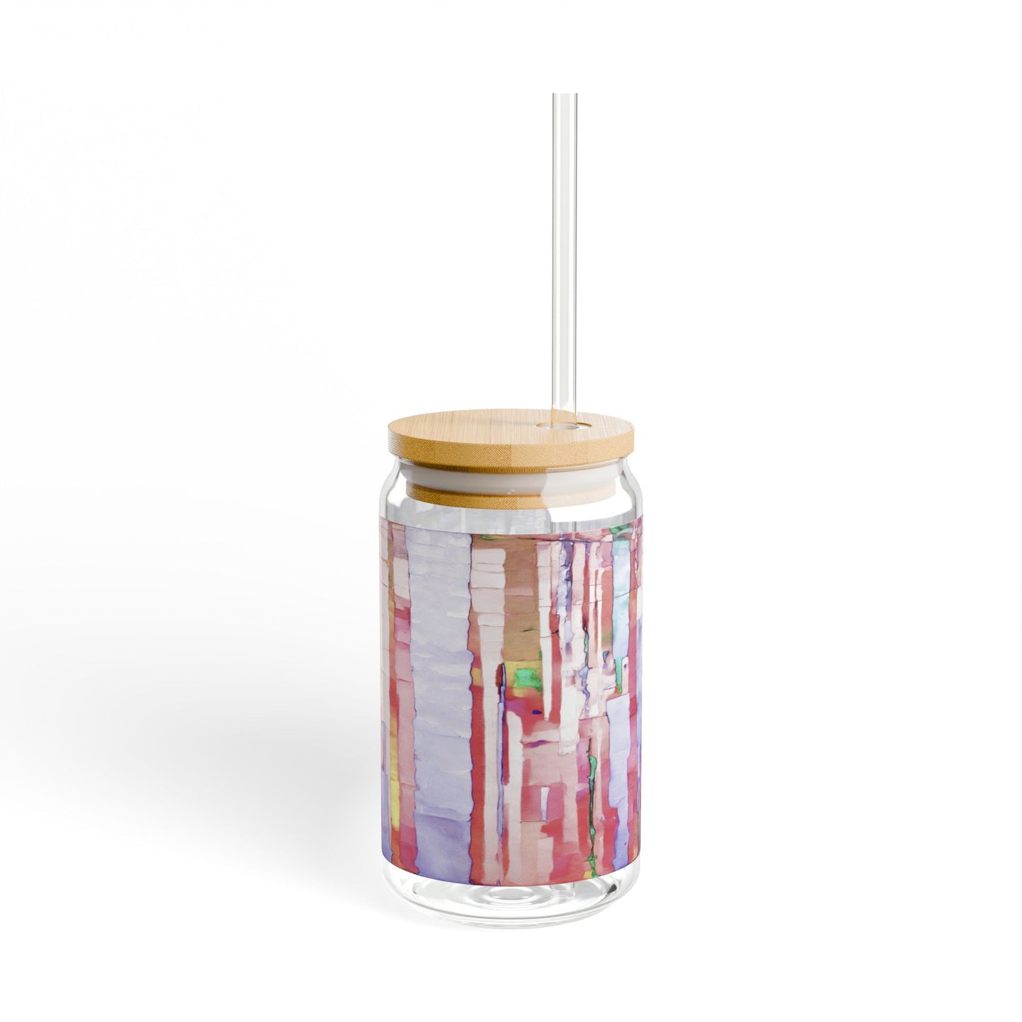 Striped Pastels Sipper Glass, 16oz