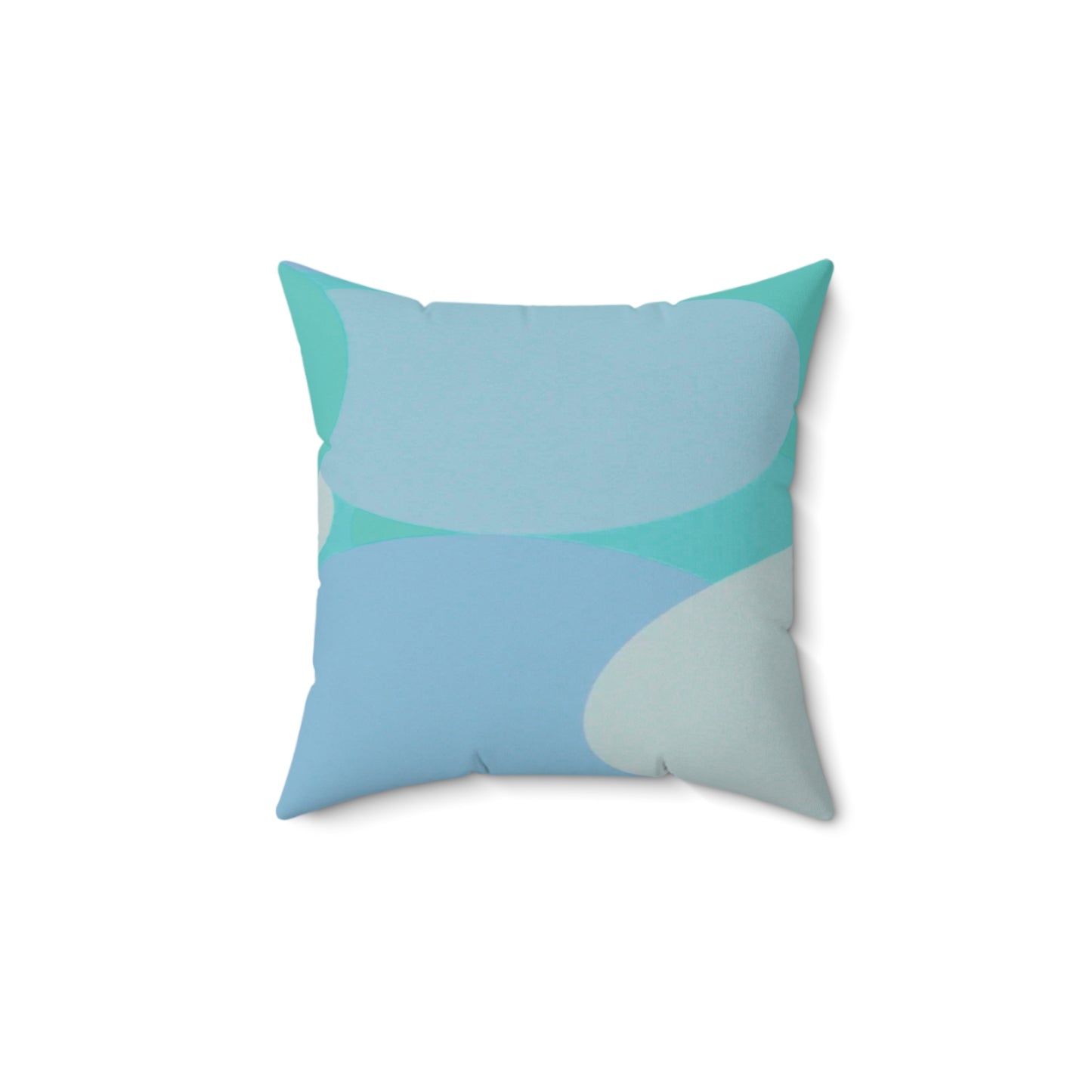 Pastel Tan and Tif Patches 14" x 14" Faux Suede Square Pillow