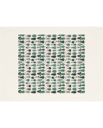 Mini Vintage Green Trees 19.6" x 27.5" Cotton Tea Towel