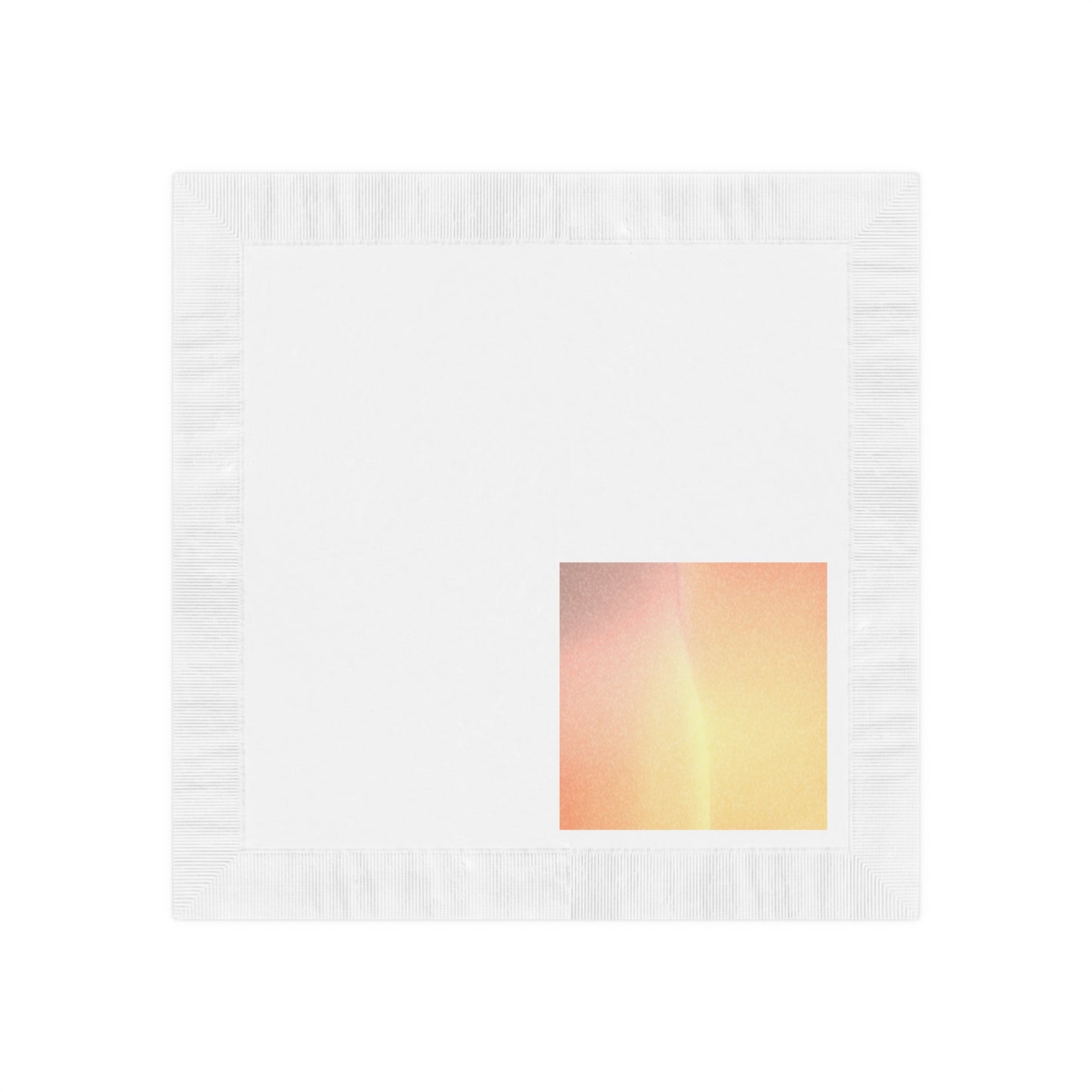 Hot Peach Fade White Coined Napkins, 6.5" x 6.5"