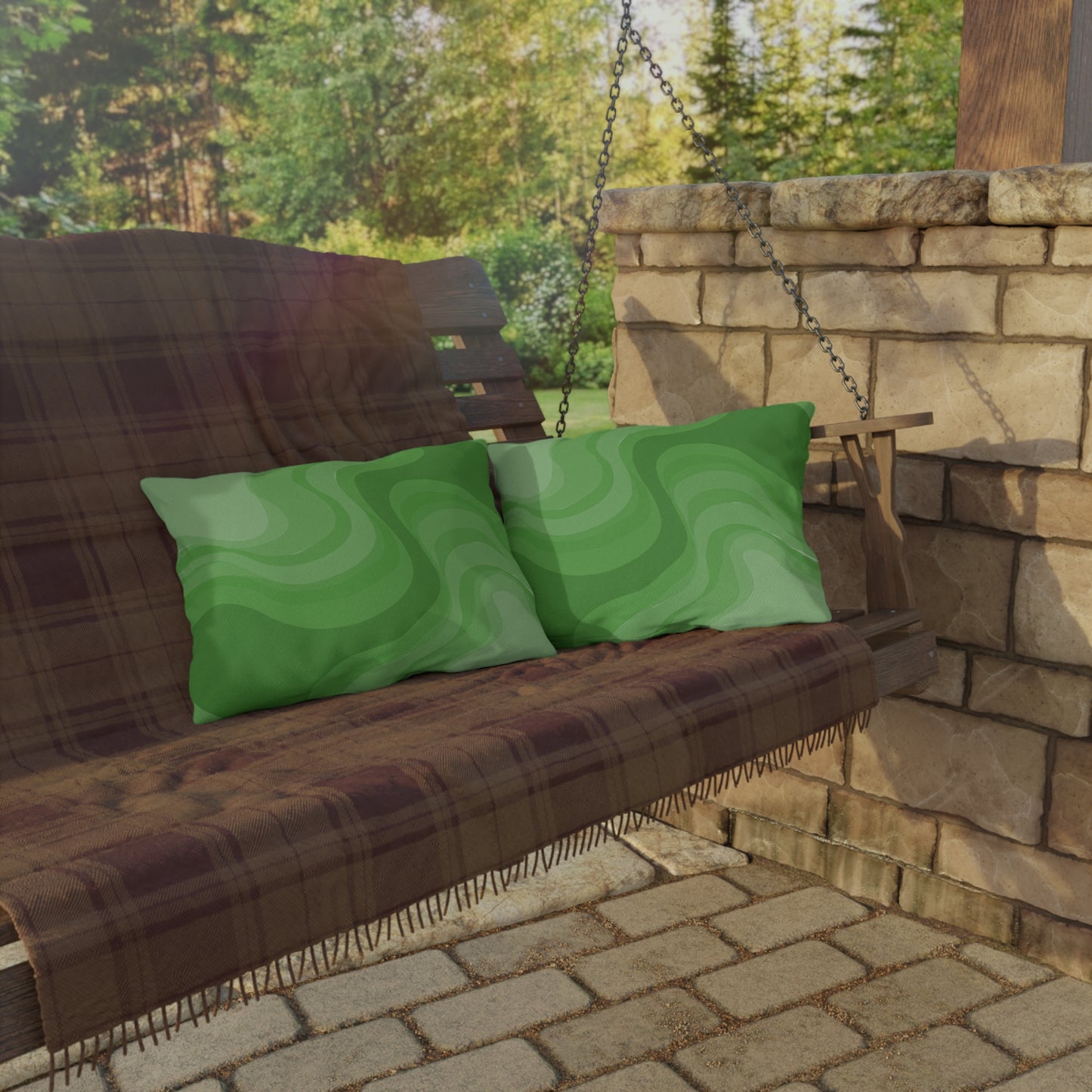 Greenie Meanie Wavey 20" x 14" Outdoor Pillow