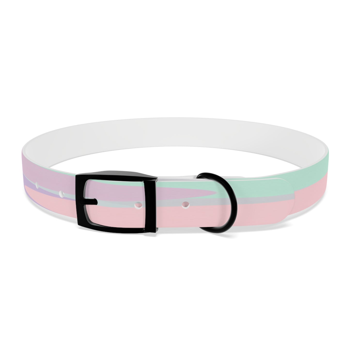 Pastel Peach and Soft Green Patches Extra Large Dog Collar