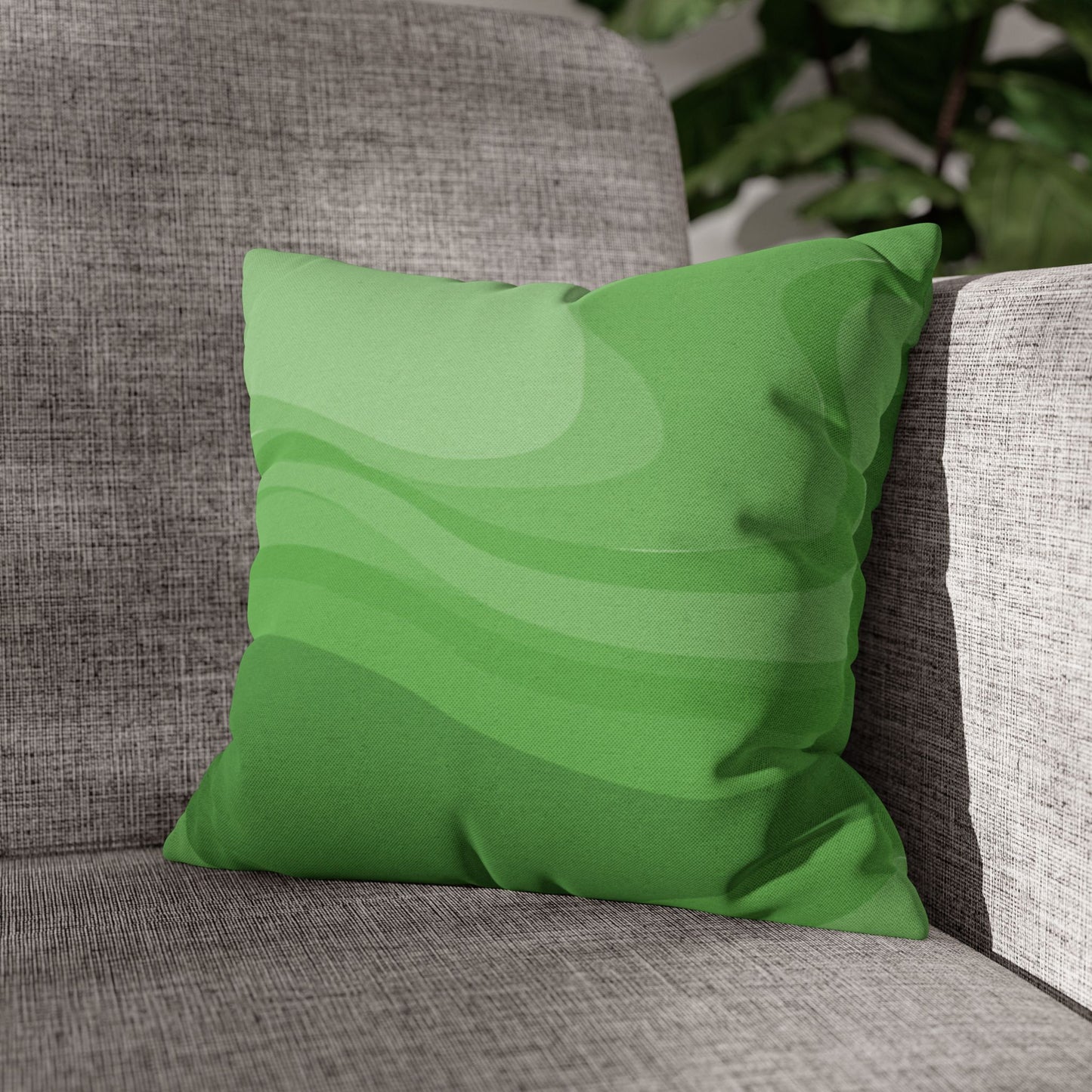 Greenie Meanie Wavey Spun Polyester Square Pillowcase, 14" x 14"
