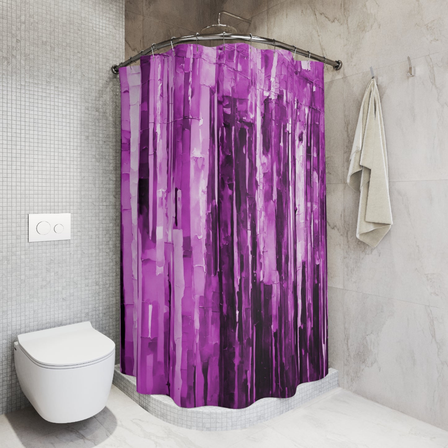 Striped Powder Lavender Shower Curtains, 71" x 74"