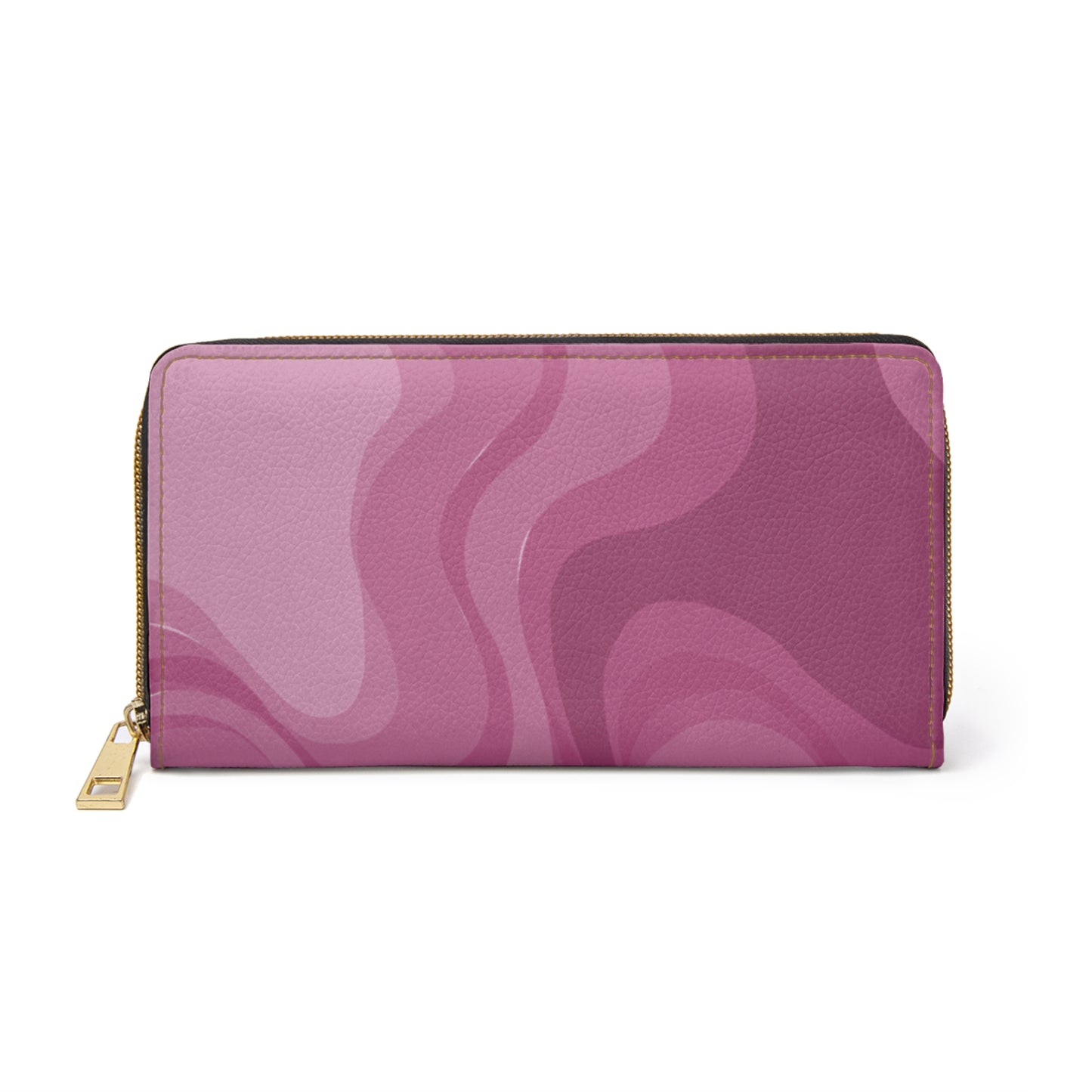 Pinky Mauve Wavey Elegant Abstract Zipper Wallet - Stylish & Functional Accessory for Everyday Use
